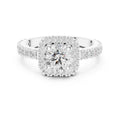 1.00 ct Round Stone Pave Engagement Ring 1ct White Gold