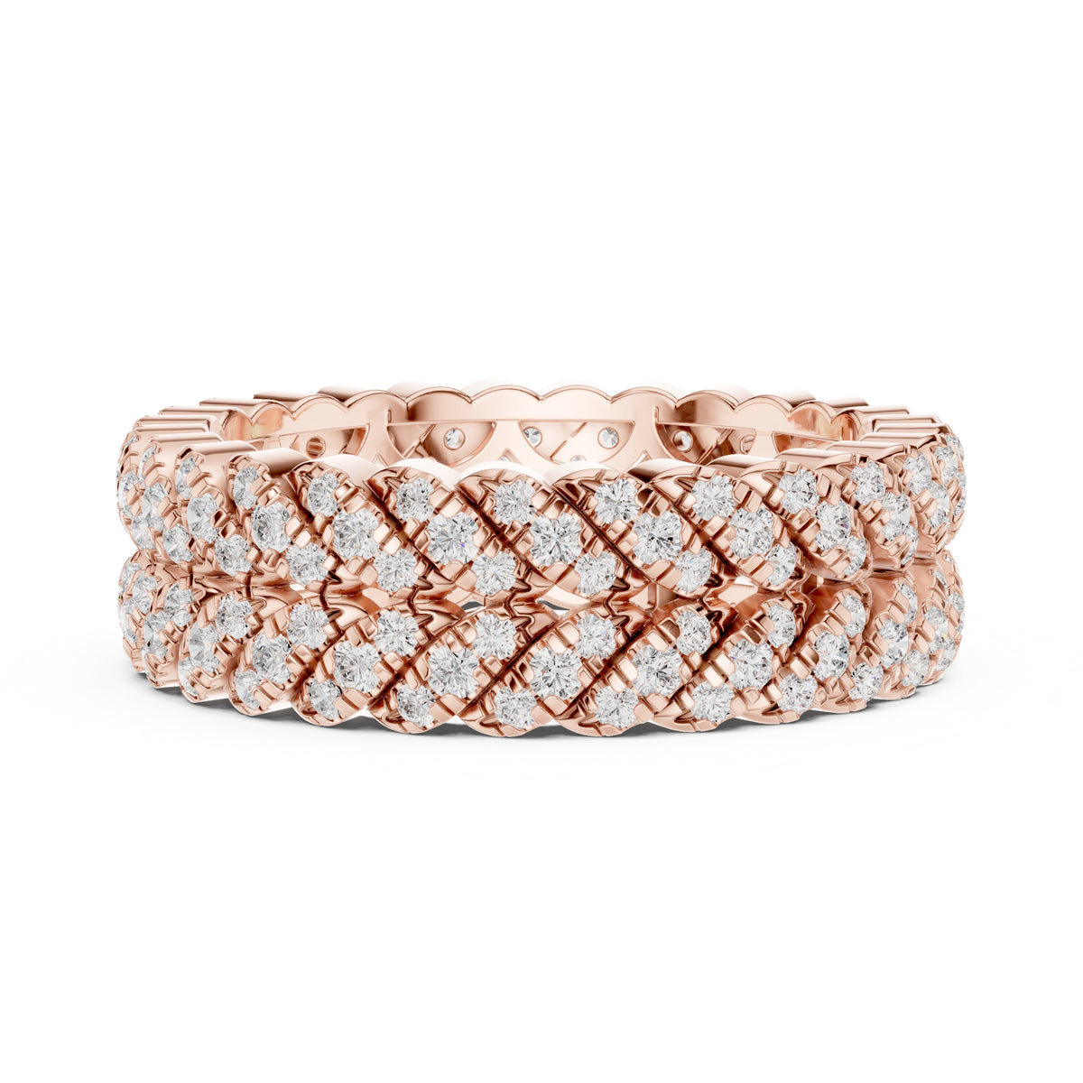 Designer Entwined Wedding Ring Rose Gold