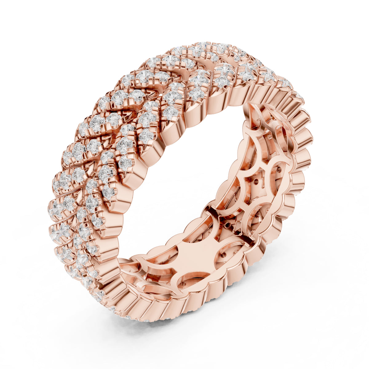 Designer Entwined Wedding Ring Rose Gold