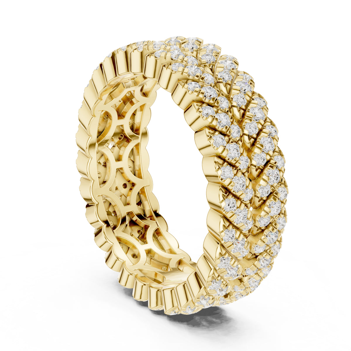 Designer Entwined Wedding Ring Yellow Gold