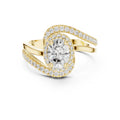 1.5 ct Oval Lab-Grown Diamond Entwined Crossover Ring 1.5ct Yellow Gold