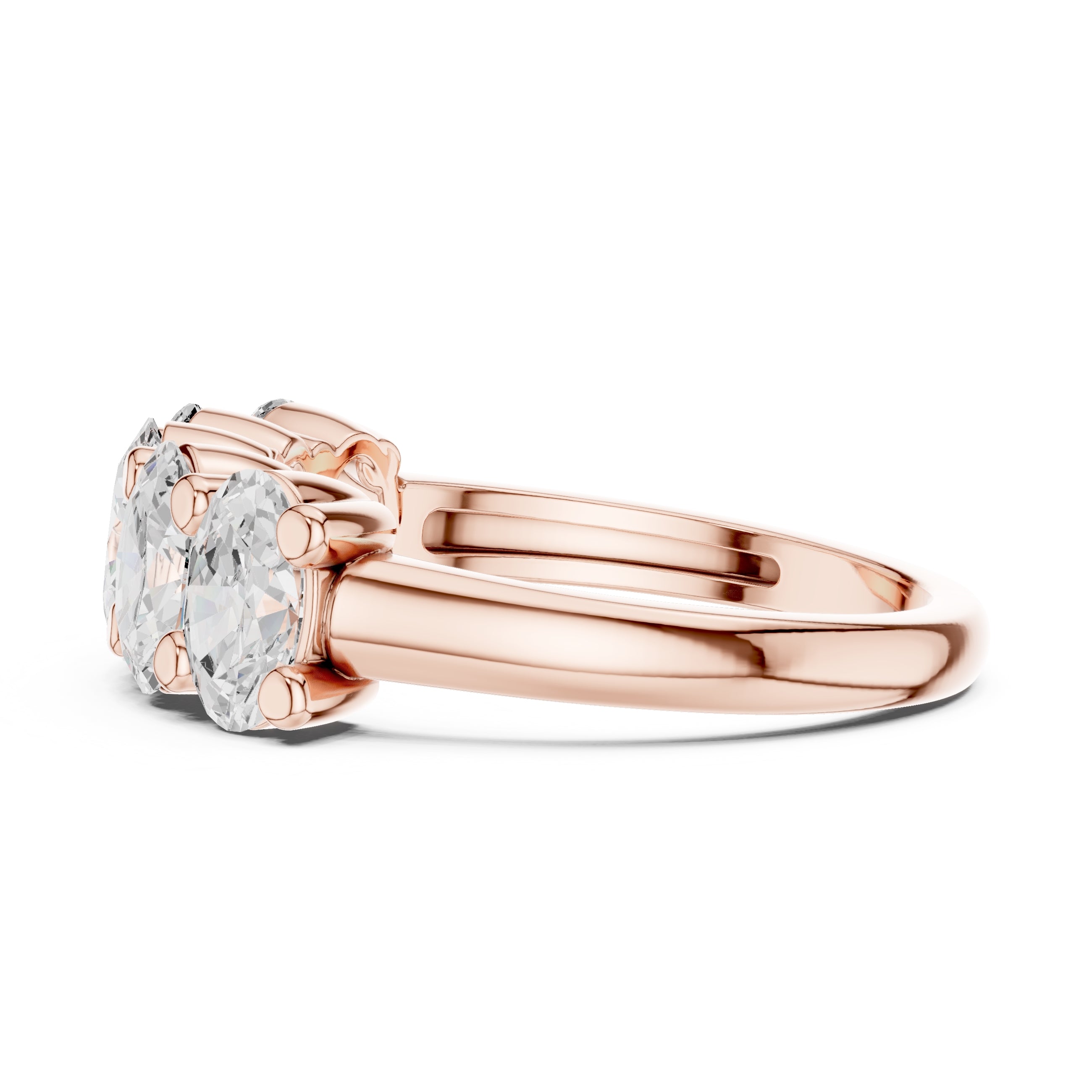 Oval Lab-Grown Diamond Five-Stone Ring Rose Gold