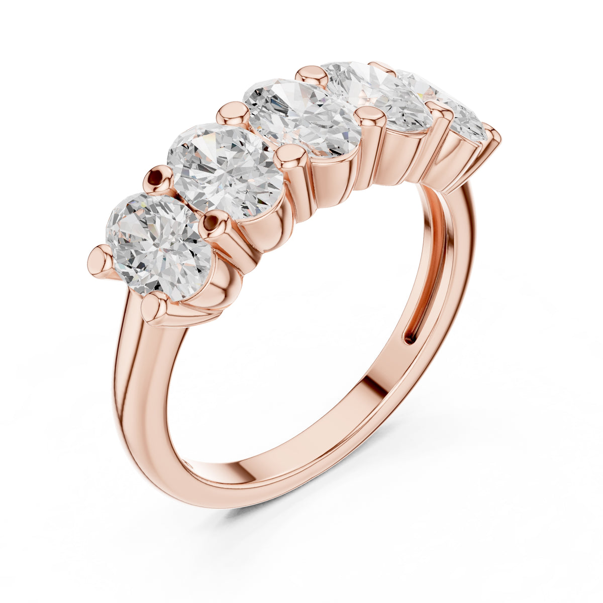 Oval Lab-Grown Diamond Five-Stone Ring Rose Gold