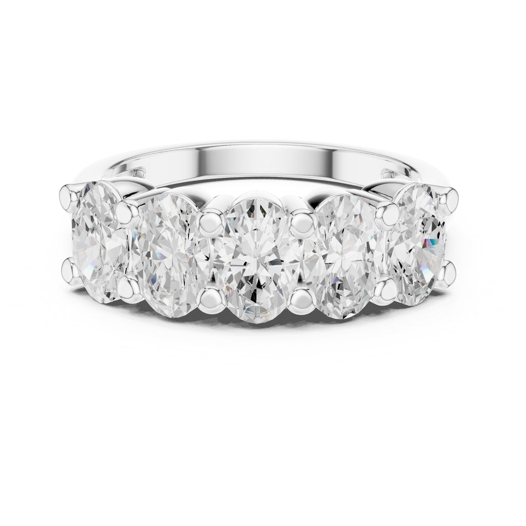 Oval Lab-Grown Diamond Five-Stone Ring White Gold