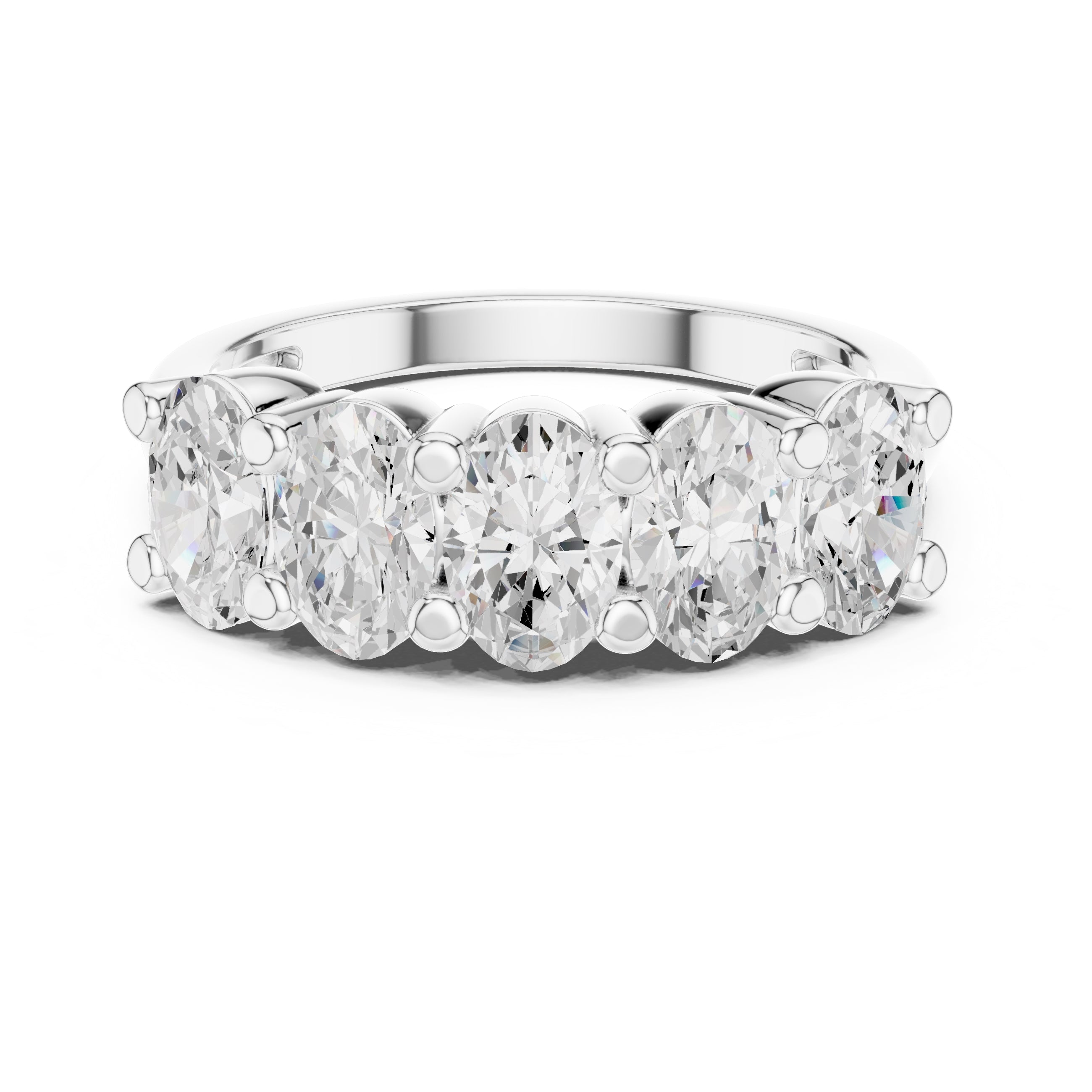 Oval Lab-Grown Diamond Five-Stone Ring White Gold