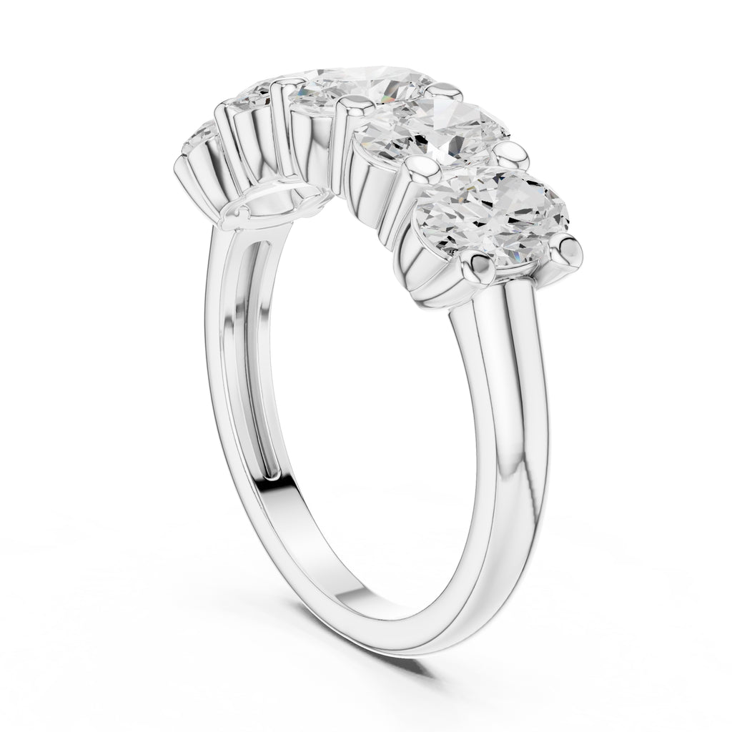 Oval Lab-Grown Diamond Five-Stone Ring White Gold