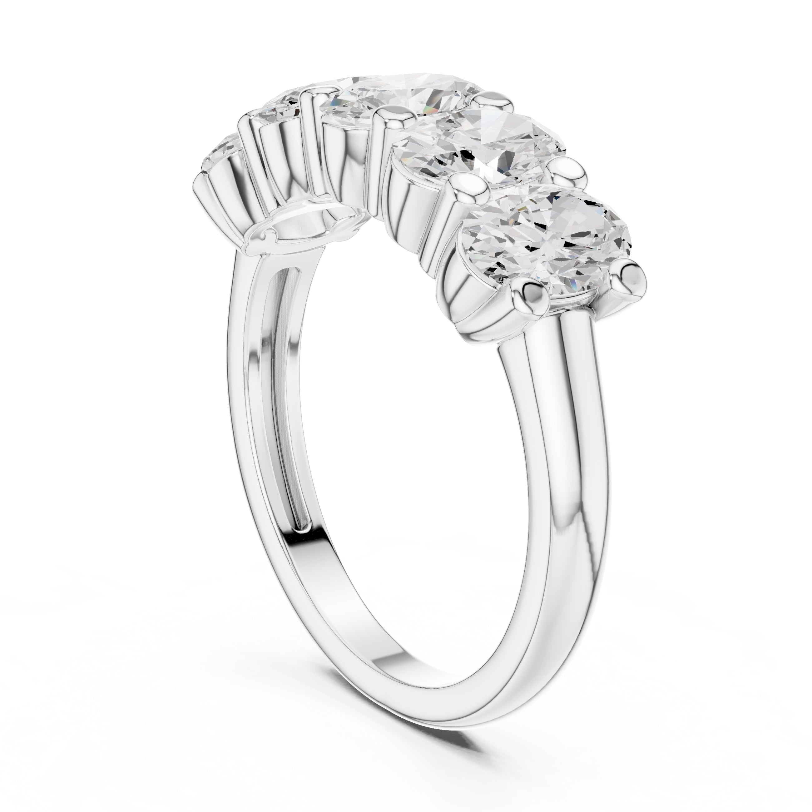 Oval Lab-Grown Diamond Five-Stone Ring White Gold