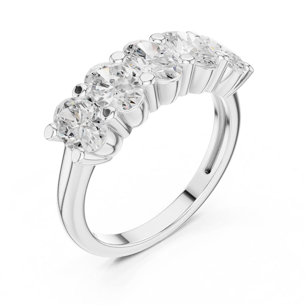 Oval Lab-Grown Diamond Five-Stone Ring White Gold