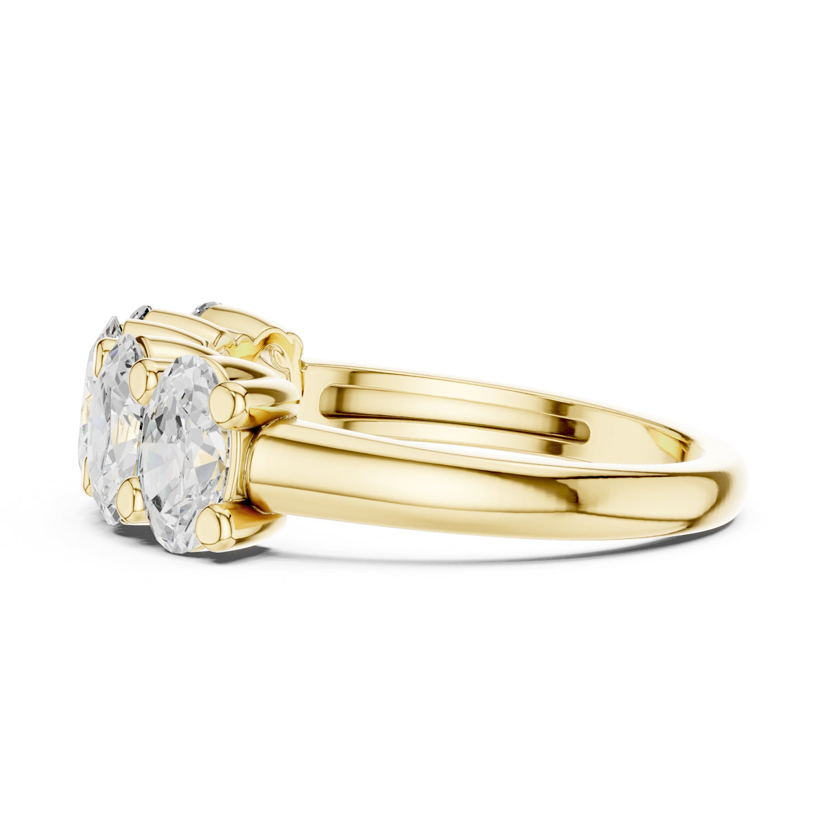 Oval Lab-Grown Diamond Five-Stone Ring Yellow Gold
