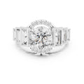 2.00 ct Round Lab-Grown Diamond Step-Accented Halo Ring 2ct White Gold