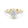 1.00 ct Round Lab-Grown Diamond Accent Halo Ring 1ct Yellow Gold