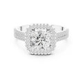 1.00 ct Round Double-Row Pave Halo Engagement Ring 1ct White Gold
