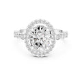 1.50 ct Classic Oval Halo Statement Ring 1.5ct White Gold