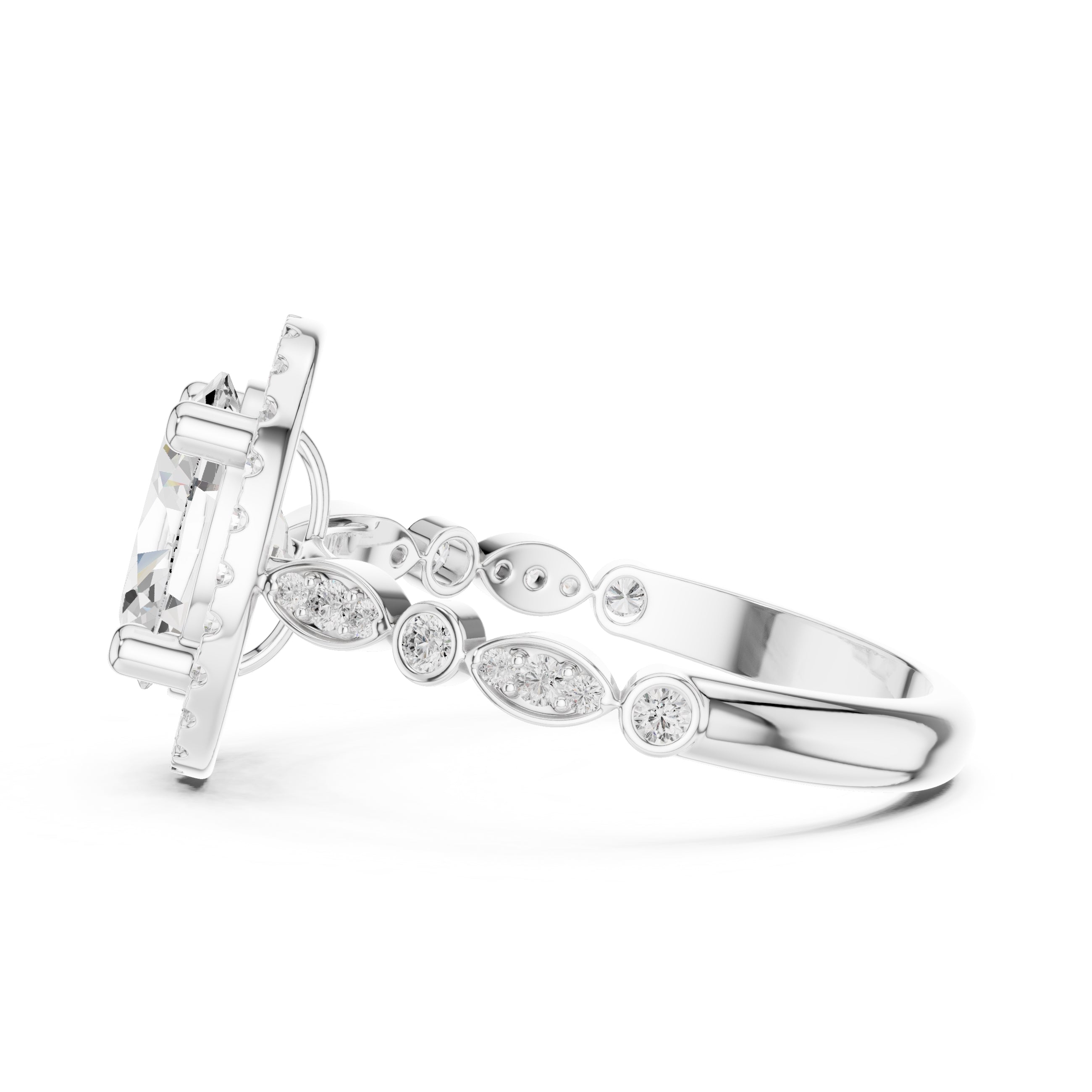 1.50 ct Classic Oval Halo Statement Ring 1.5ct White Gold