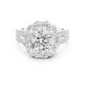 2.10 ct Round Lab-Grown Diamond Cluster Halo Ring 2.1ct White Gold