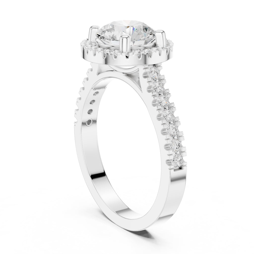 1.50 ct Round Lab-Grown Diamond Halo Ring 1.5ct White Gold