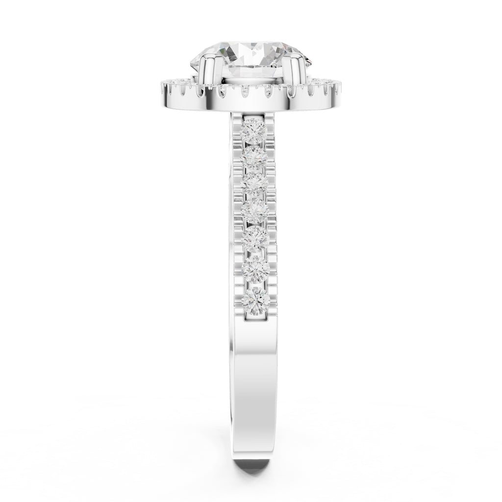 1.50 ct Round Lab-Grown Diamond Halo Ring 1.5ct White Gold