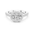 1.00 ct Oval Milgrain Halo Engagement Ring 1ct White Gold