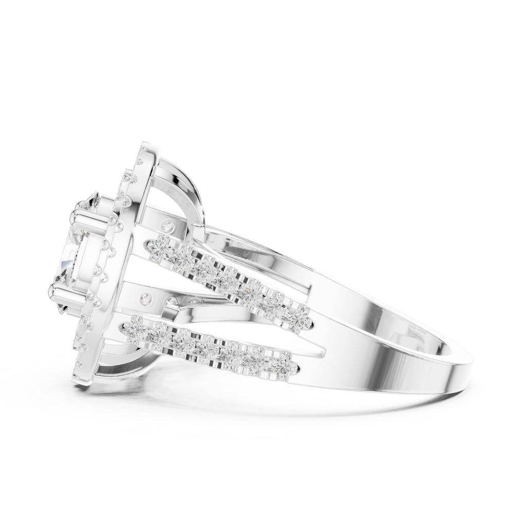 1.00 ct Oval Lab-Grown Diamond Double Halo Ring 1ct White Gold