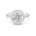 2.10 ct Classic Round Halo Statement Ring 2.1ct White Gold
