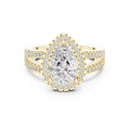 1.81 ct Pear Lab-Grown Diamond Split-Shank Halo Ring 1.81ct Yellow Gold