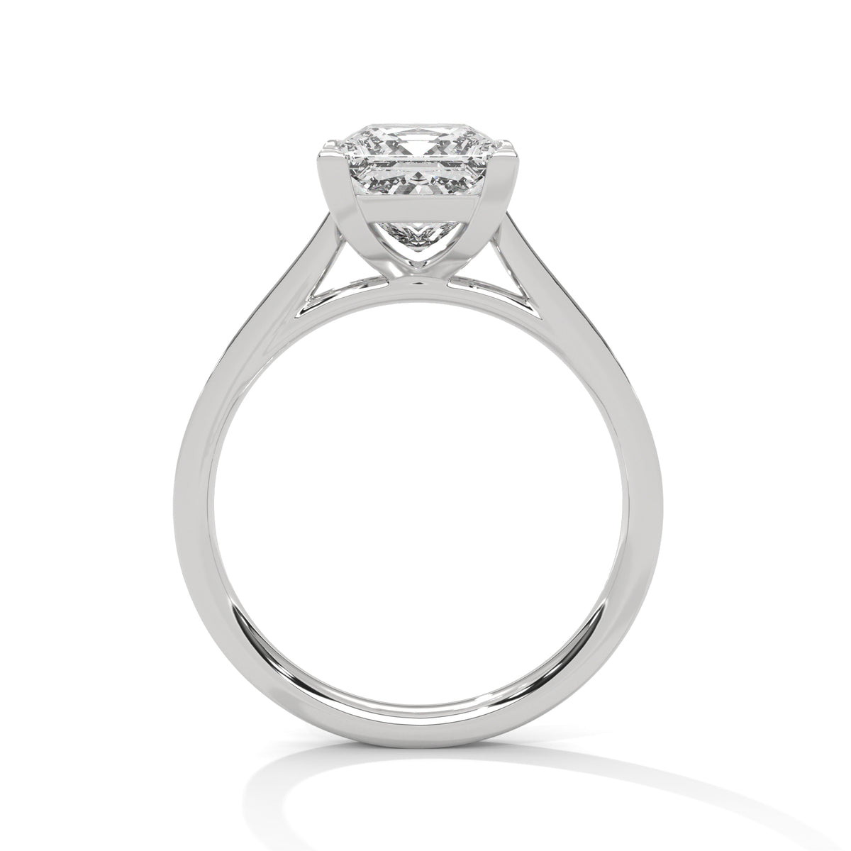 2.00 ct Princess Solitaire with Pavé Band 2ct White Gold