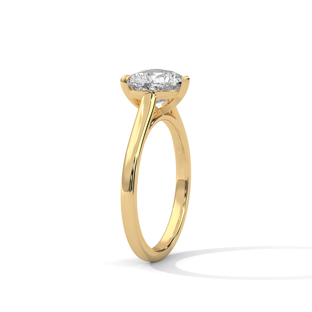 2.00 ct Heart Shape Solitaire Ring 2ct Yellow Gold