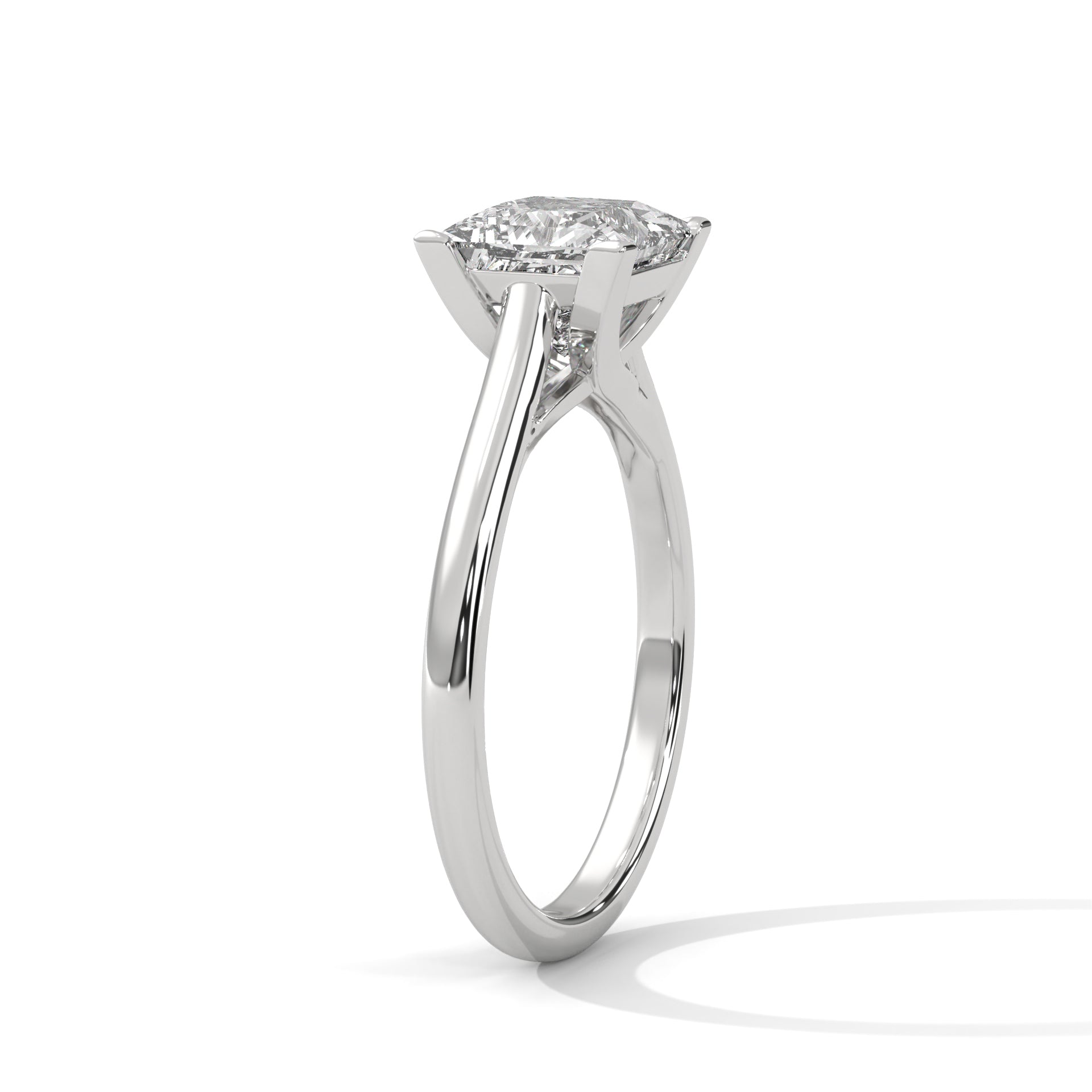 2.00 ct Classic Square Lab-Grown Diamond Solitaire Ring 2ct White Gold