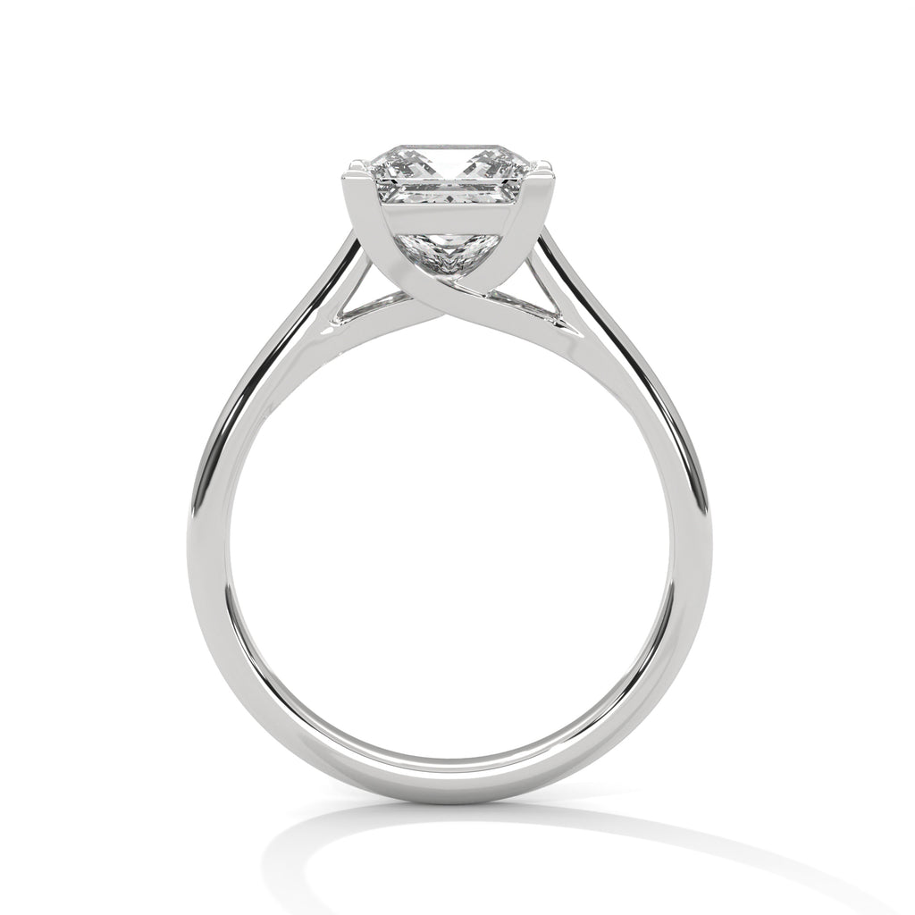 2.00 ct Classic Square Lab-Grown Diamond Solitaire Ring 2ct White Gold