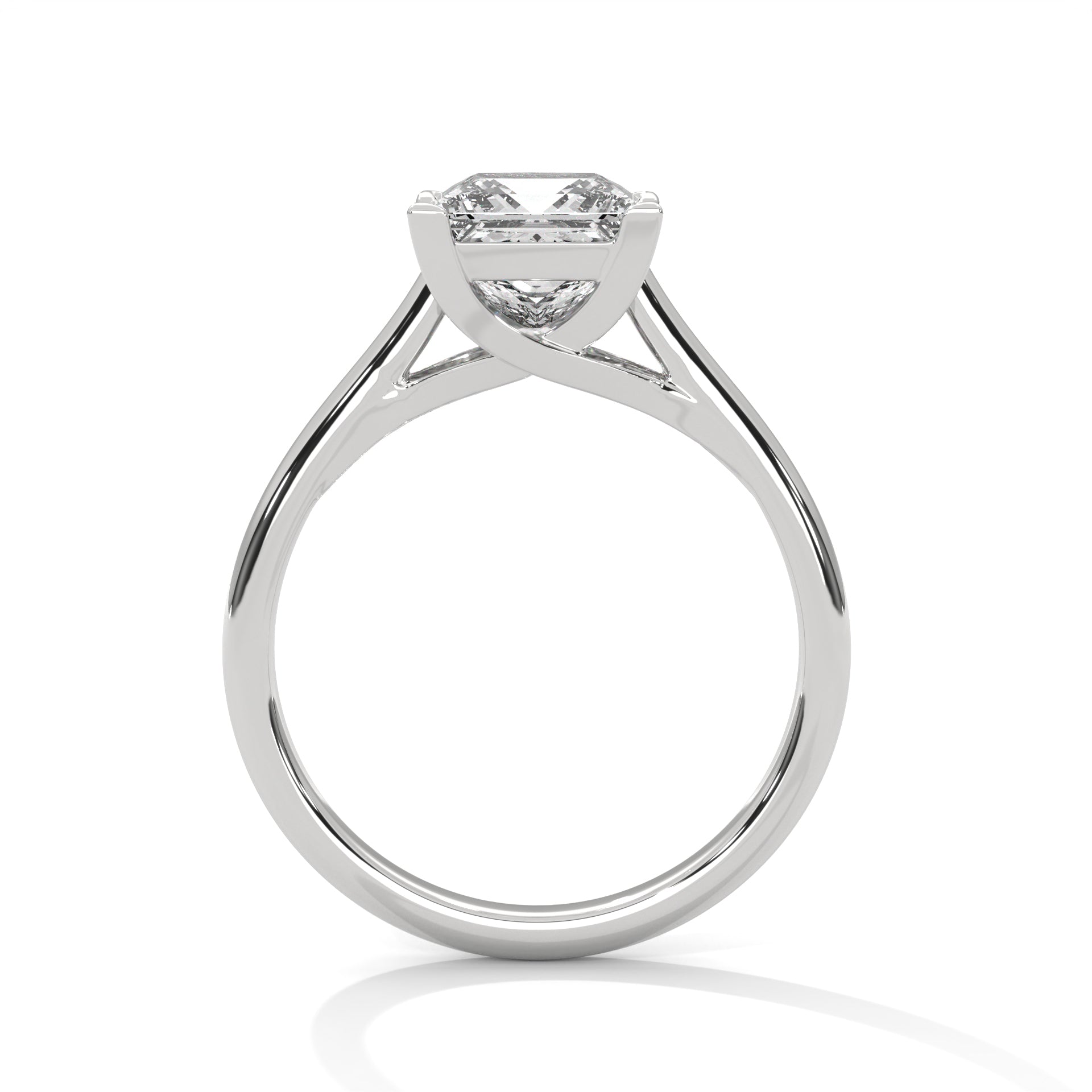 2.00 ct Classic Square Lab-Grown Diamond Solitaire Ring 2ct White Gold
