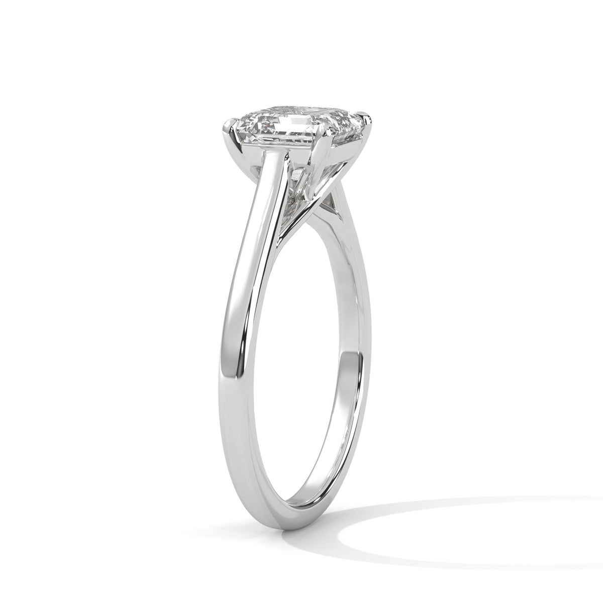 2.00 ct Square Emerald Cut Solitaire Ring 2ct White Gold