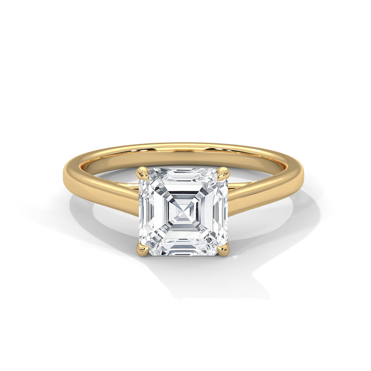 2.00 ct Square Emerald Cut Solitaire Ring 2ct Yellow Gold