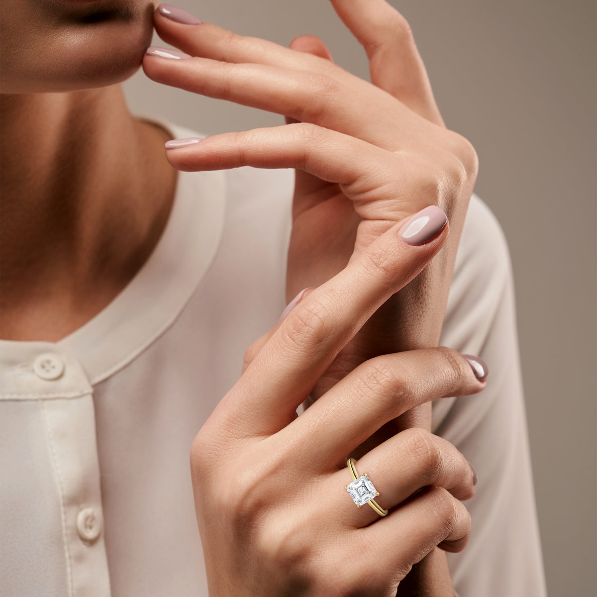 2.00 ct Square Emerald Cut Solitaire Ring 2ct Yellow Gold
