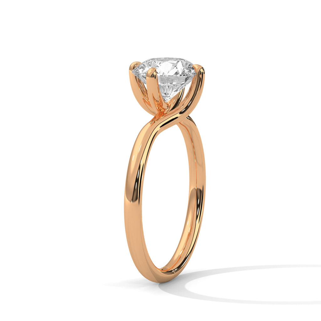 2.00 ct Round Solitaire Engagement Ring 2ct Rose Gold