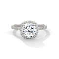 2.00 ct Round Center Cushion Frame Ring 2ct White Gold