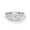 2.00 ct Round Center with Pear Side Stones Ring 2ct White Gold