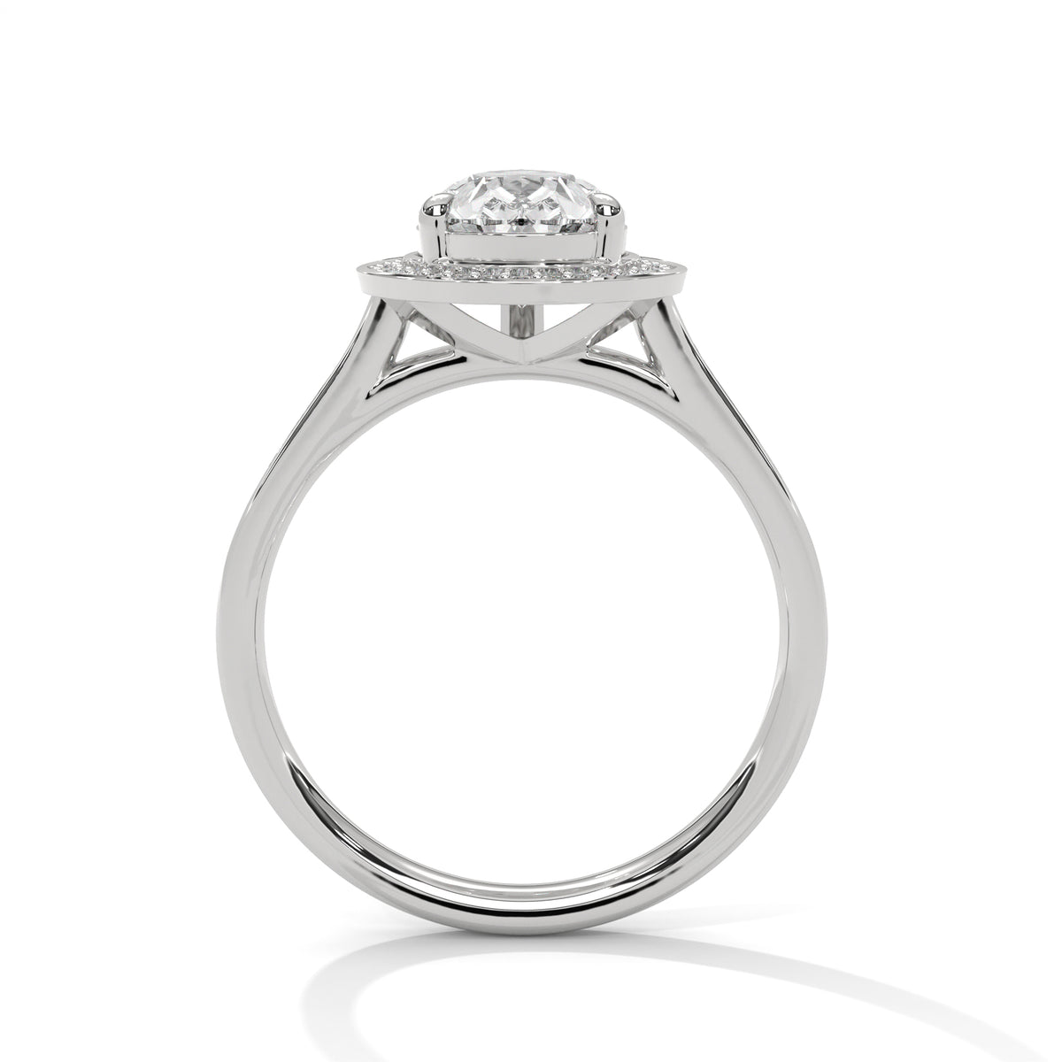 2.00 ct Teardrop Halo Engagement Ring 2ct White Gold