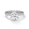 2.00 ct Round Solitaire with Pavé Band 2ct White Gold