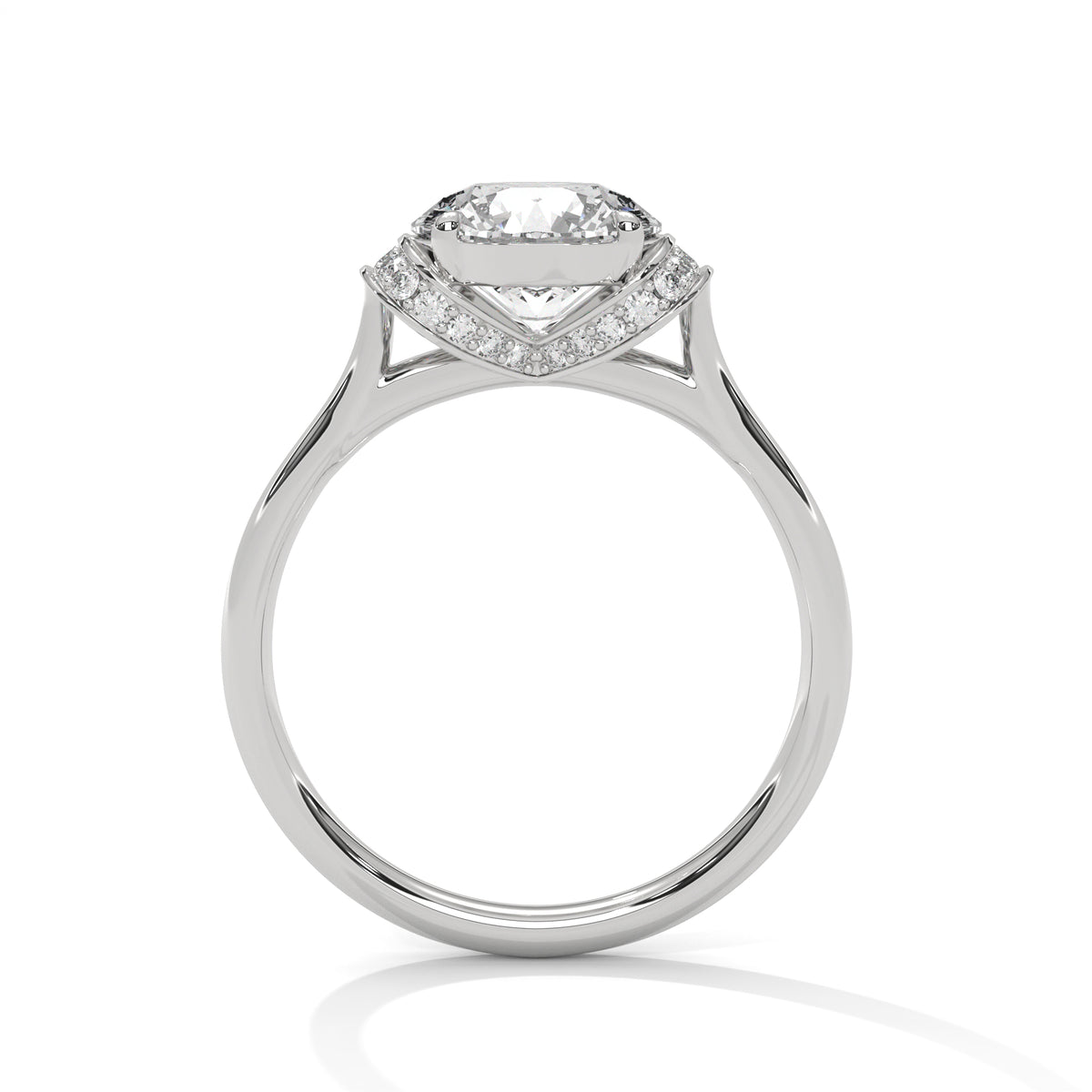 2.00 ct Round Solitaire with Hidden Halo 2ct White Gold