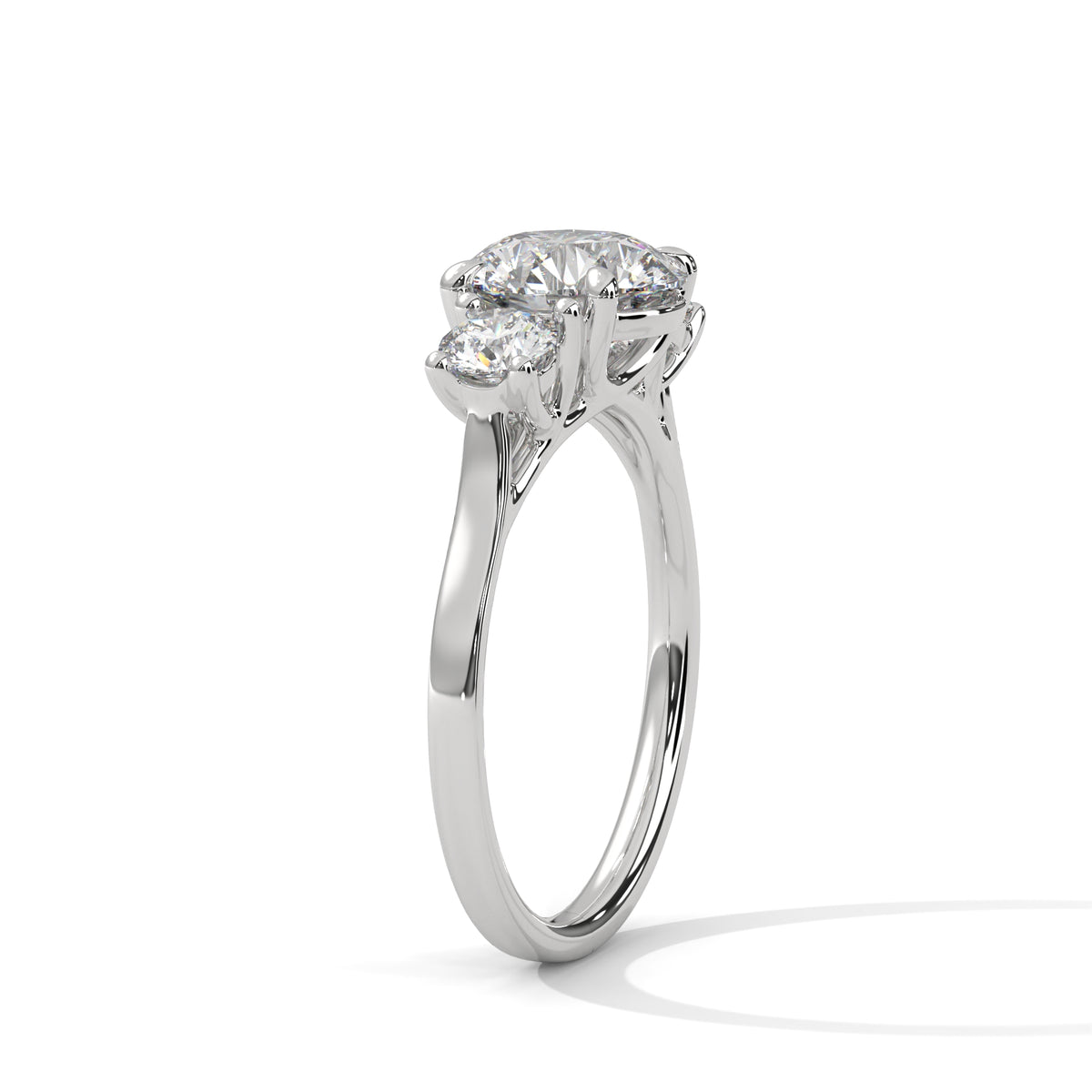 2.00 ct Three-Stone Round Cut Engagement Ring 2ct White Gold