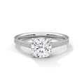 2.00 ct Cushion Solitaire with Pavé Band 2ct White Gold