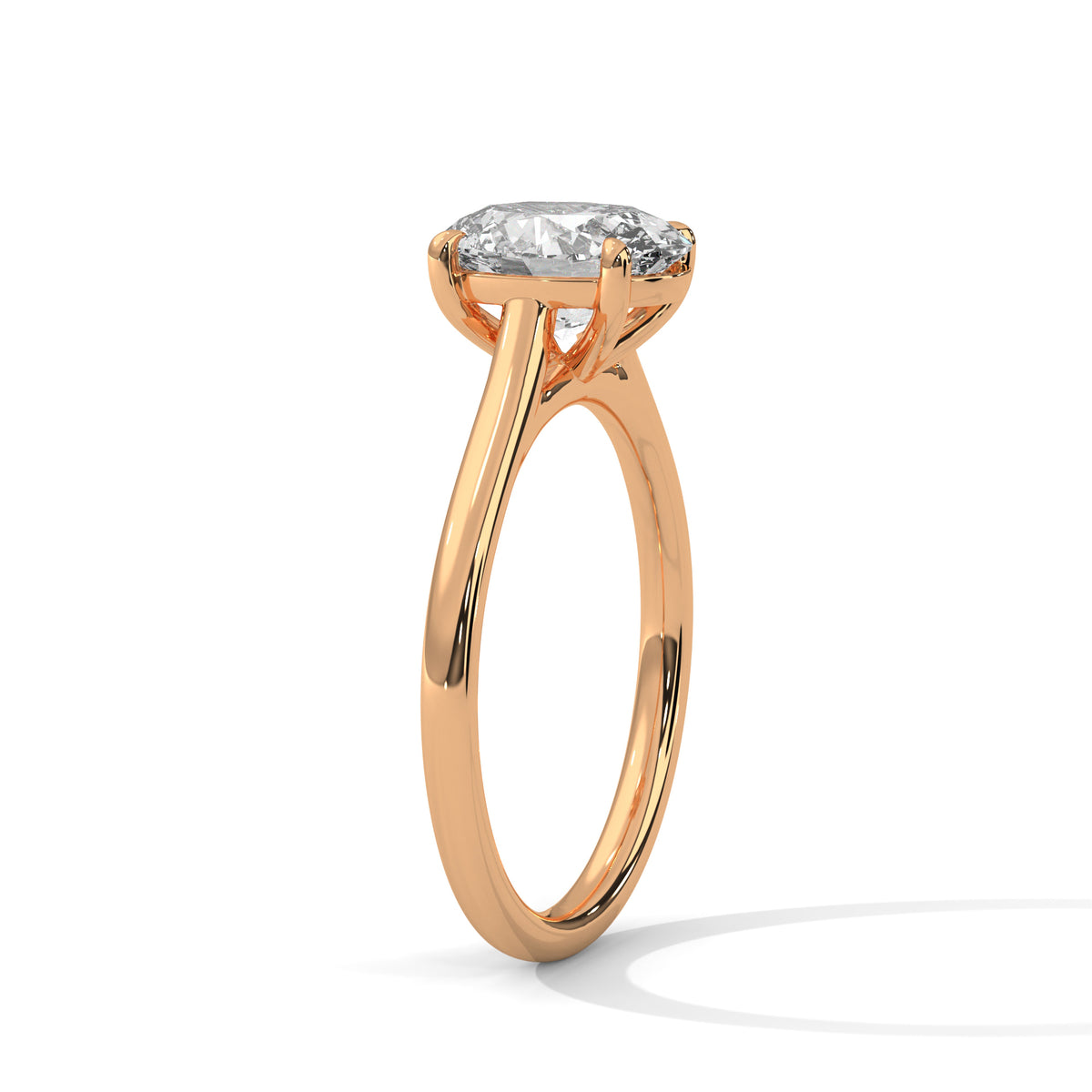 2.00 ct Oval Cut Solitaire Lab-Grown Diamond Engagement Ring 2ct Rose Gold
