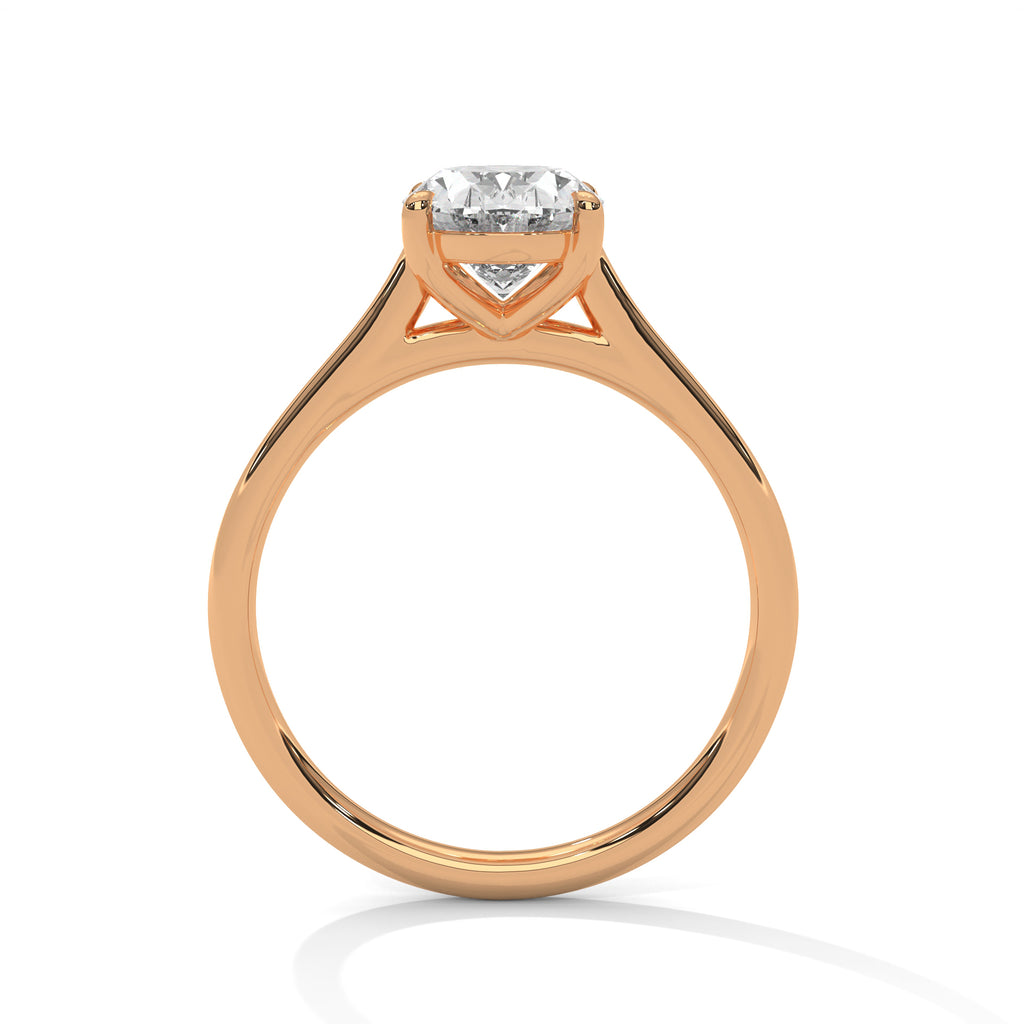 2.00 ct Oval Cut Solitaire Lab-Grown Diamond Engagement Ring 2ct Rose Gold