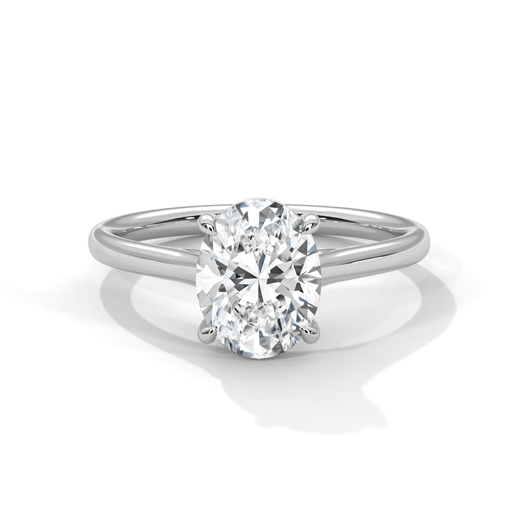 2.00 ct Oval Cut Solitaire Lab-Grown Diamond Engagement Ring 2ct White Gold