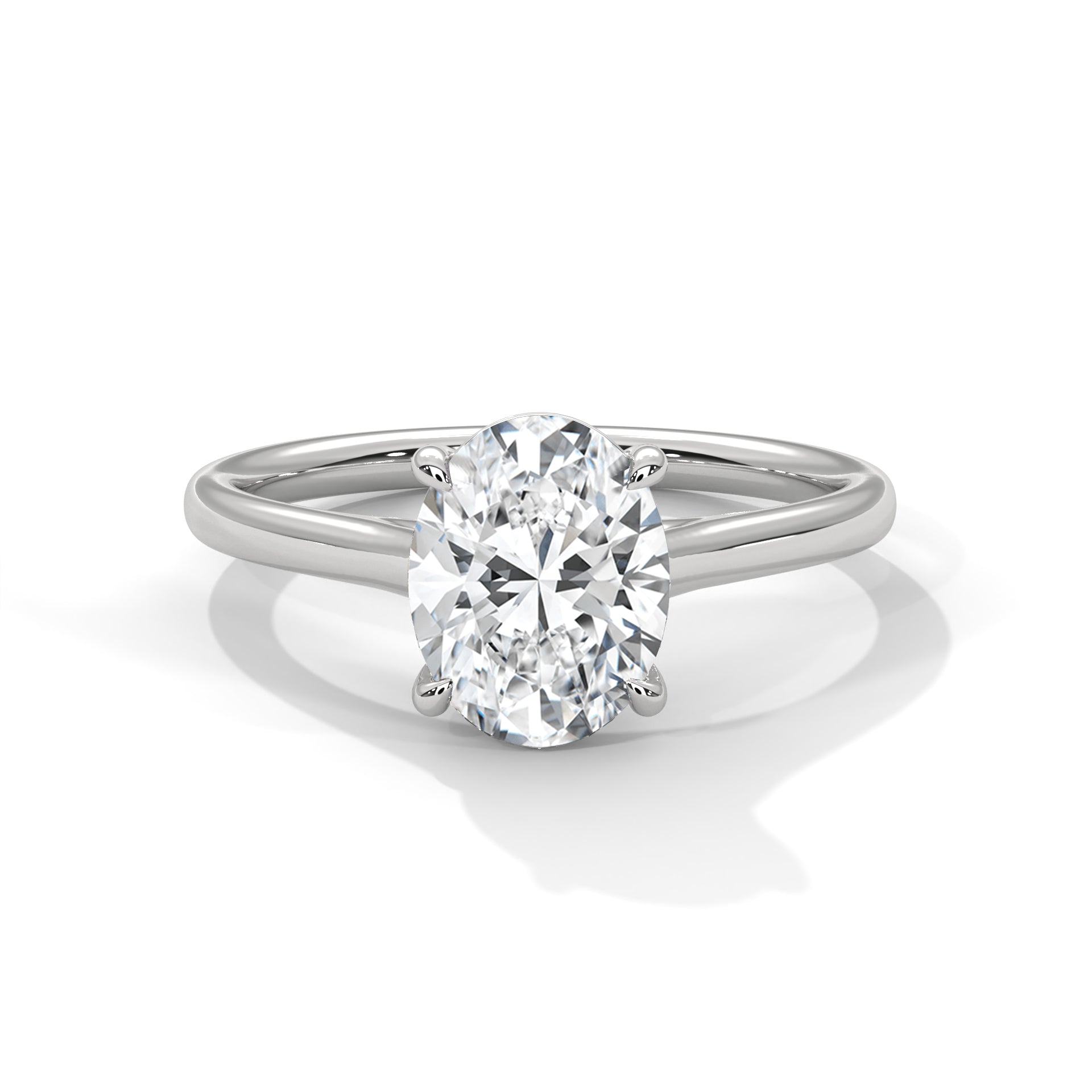 2.00 ct Oval Cut Solitaire Lab-Grown Diamond Engagement Ring 2ct White Gold
