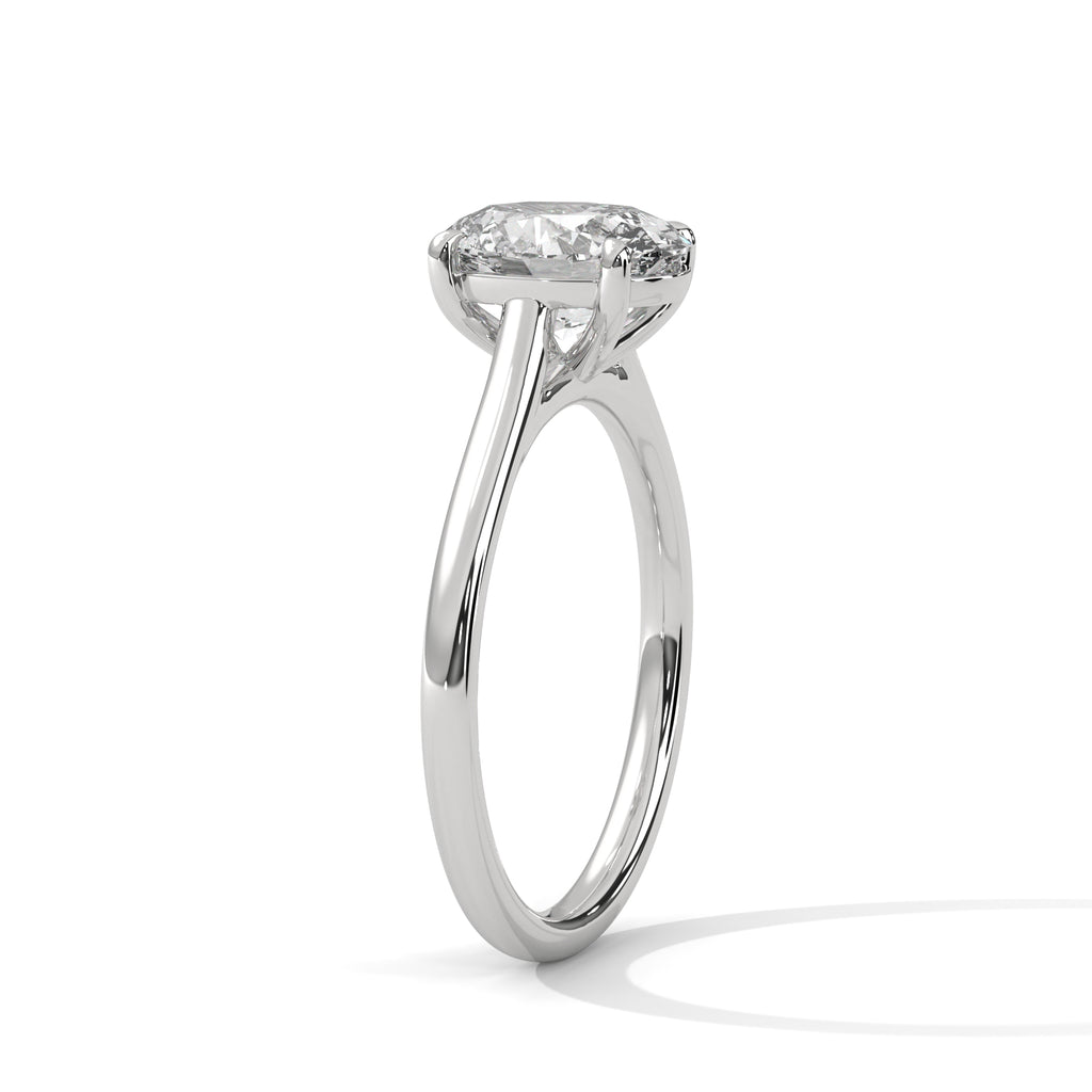 2.00 ct Oval Cut Solitaire Lab-Grown Diamond Engagement Ring 2ct White Gold