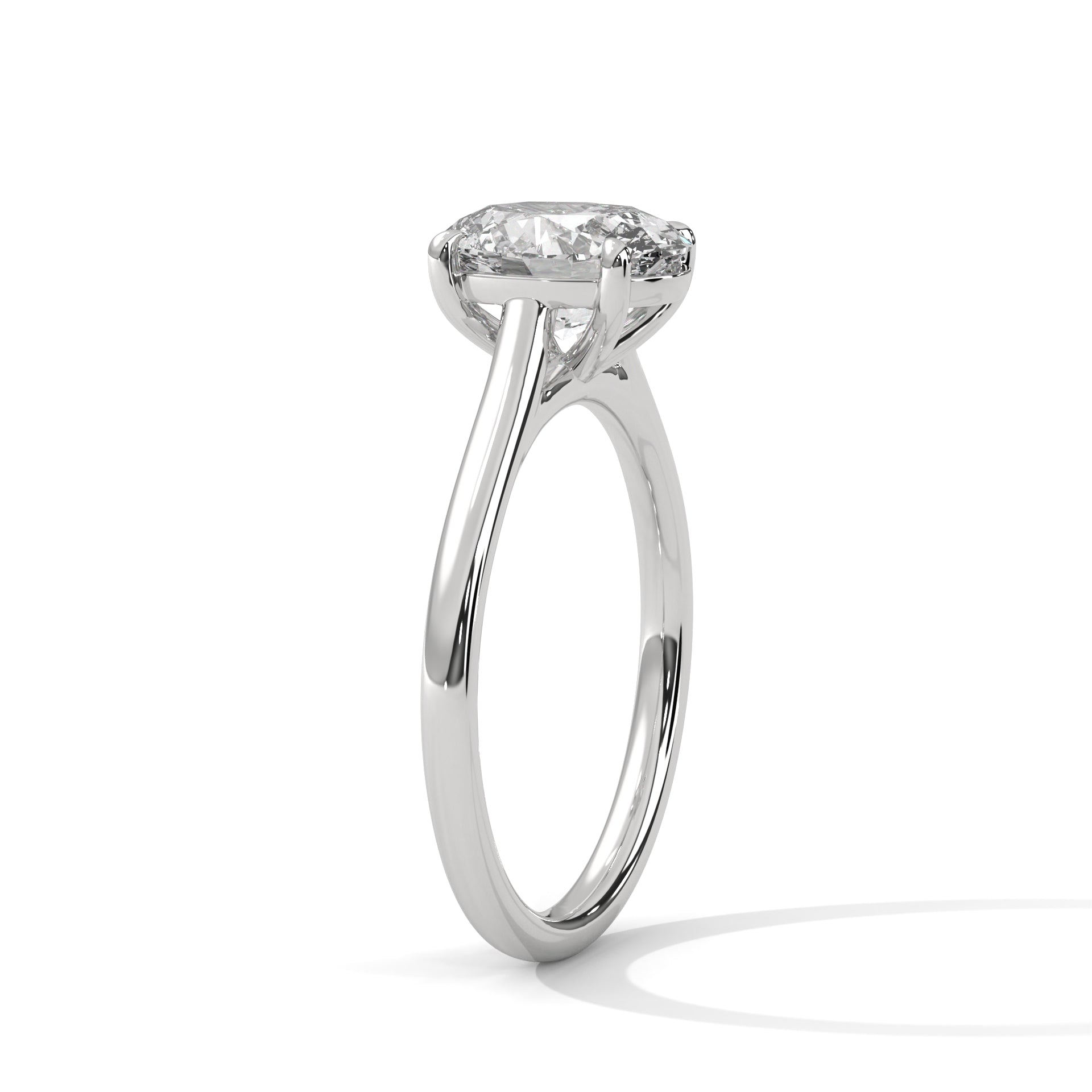2.00 ct Oval Cut Solitaire Lab-Grown Diamond Engagement Ring 2ct White Gold