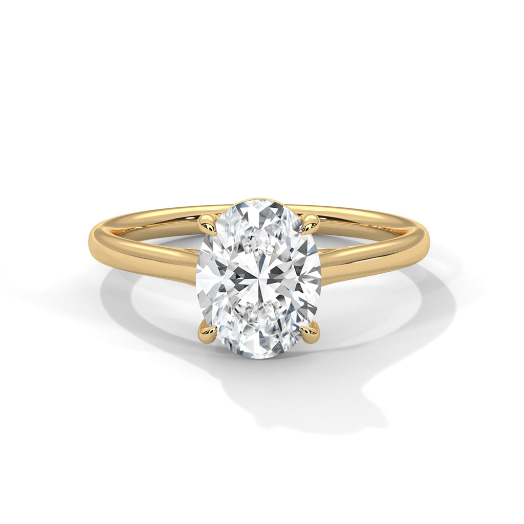 2.00 ct Oval Cut Solitaire Lab-Grown Diamond Engagement Ring 2ct Yellow Gold