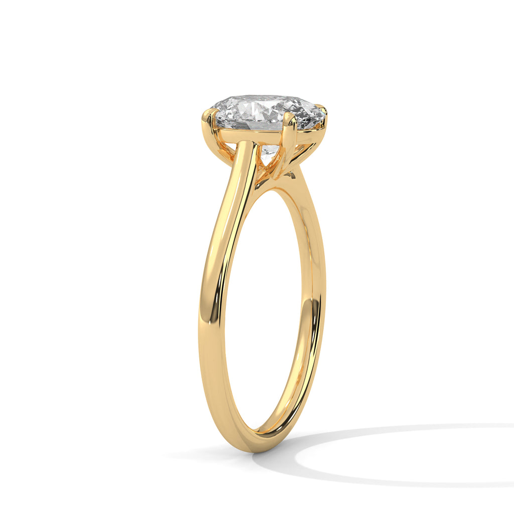 2.00 ct Oval Cut Solitaire Lab-Grown Diamond Engagement Ring 2ct Yellow Gold