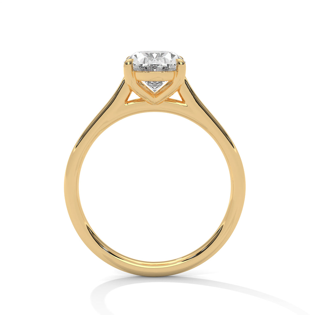 2.00 ct Oval Cut Solitaire Lab-Grown Diamond Engagement Ring 2ct Yellow Gold